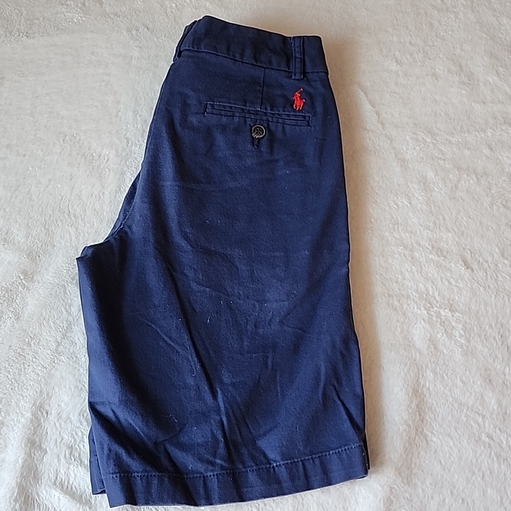Ralph Lauren Boys Navy Shorts with Red Logo
